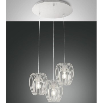Fabas Luce 3677-47-102 - Luster na sajli CAMP 3xE27/40W/230V bela