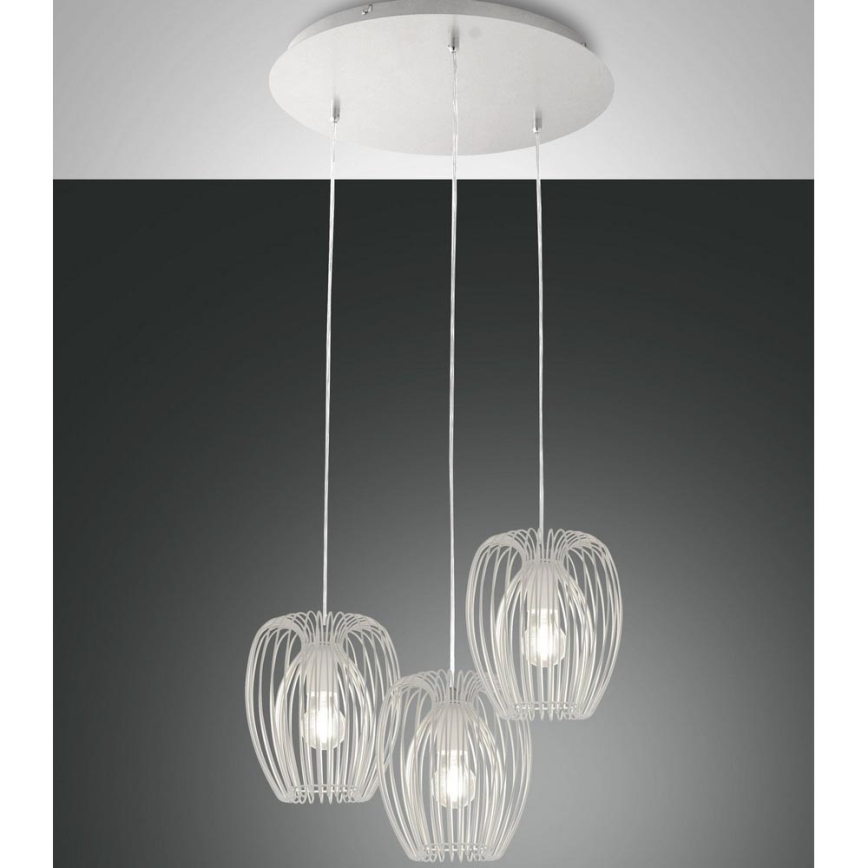 Fabas Luce 3677-47-102 - Luster na sajli CAMP 3xE27/40W/230V bela