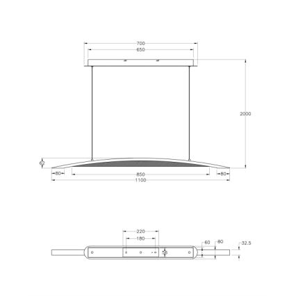 Fabas Luce 3697-40-102 - LED Prigušivi luster na sajli CORDOBA LED/36W/230V bela/drvo