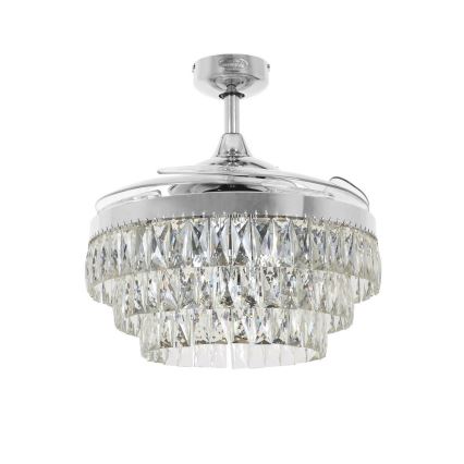 FANAWAY 212923 - LED plafonski ventilator VEIL 6xE14/4,5W/230V sjajni hrom, prečnik 121 cm + daljinski upravljač