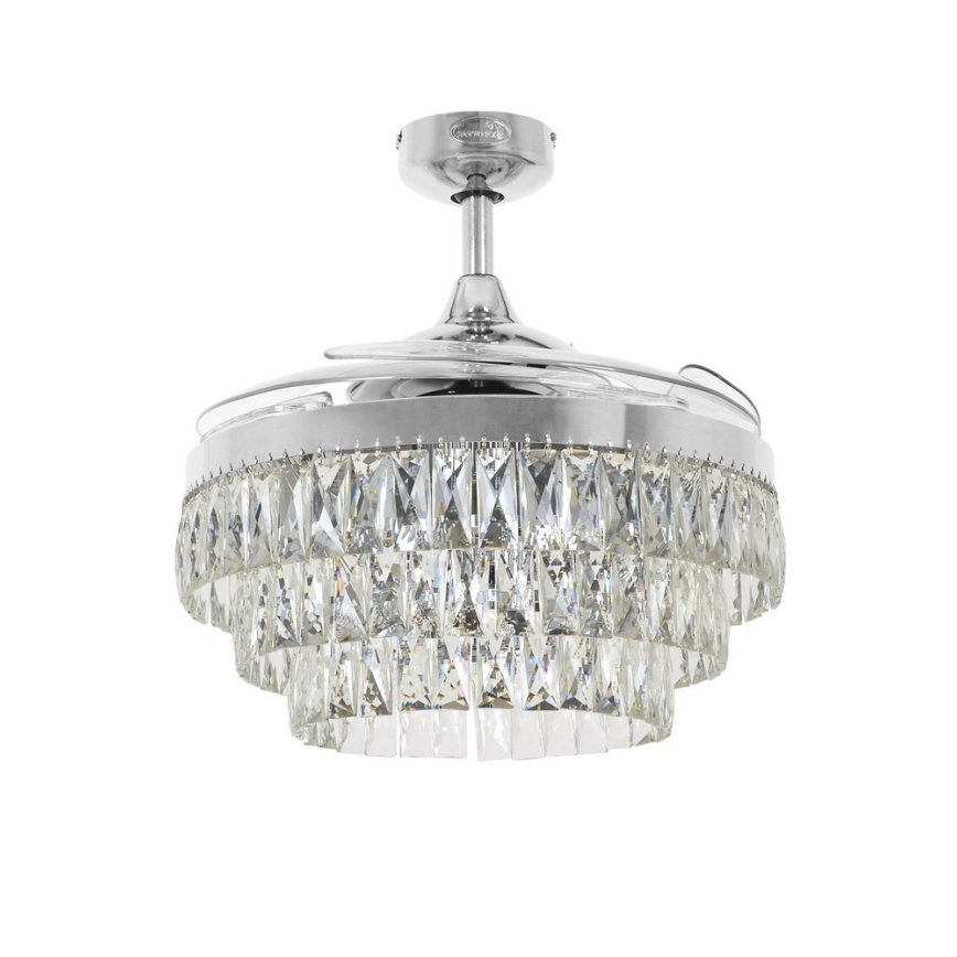 FANAWAY 212923 - LED plafonski ventilator VEIL 6xE14/4,5W/230V sjajni hrom, prečnik 121 cm + daljinski upravljač