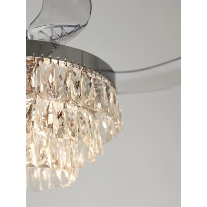 FANAWAY 212923 - LED Plafonski ventilator VEIL 6xE14/4,5W/230V sjajni krom + Daljinski upravljač