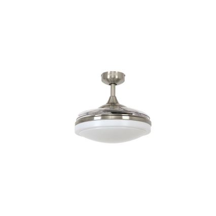 FANAWAY 212982 - Plafonski ventilator EVORA 2xE27/20W/230V sjajni krom + Daljinski upravljač