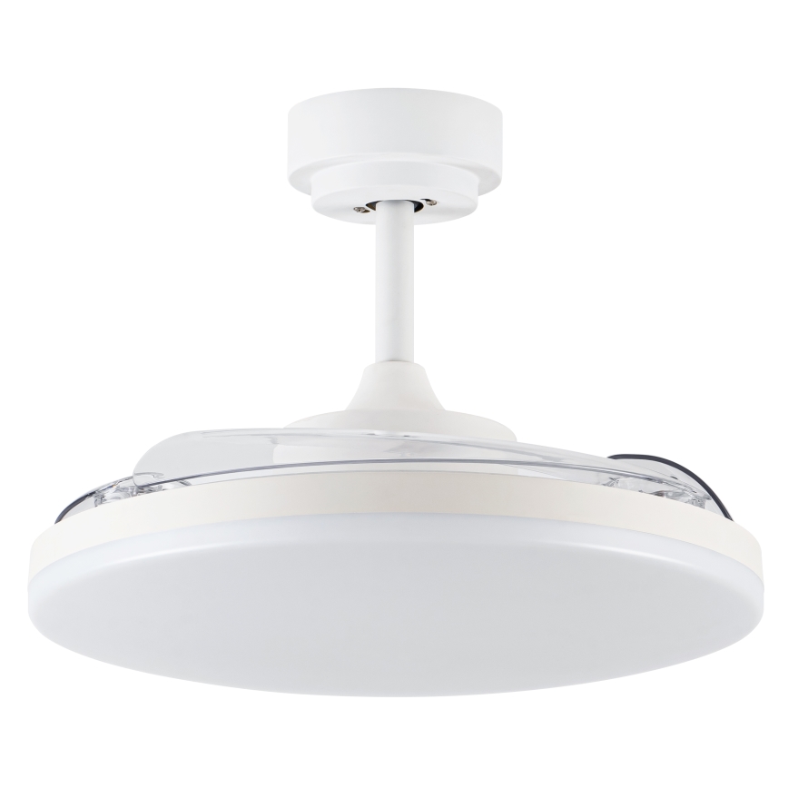 FANAWAY 21612949 - LED Prigušivi plafonski ventilator STROLL LED/30W/230V 2700/3500/5000K pr. 106 cm bela/prozirna + Daljinski upravljač