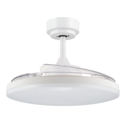 FANAWAY 21612949 - LED Prigušivi plafonski ventilator STROLL LED/30W/230V 2700/3500/5000K pr. 106 cm bela/prozirna + Daljinski upravljač