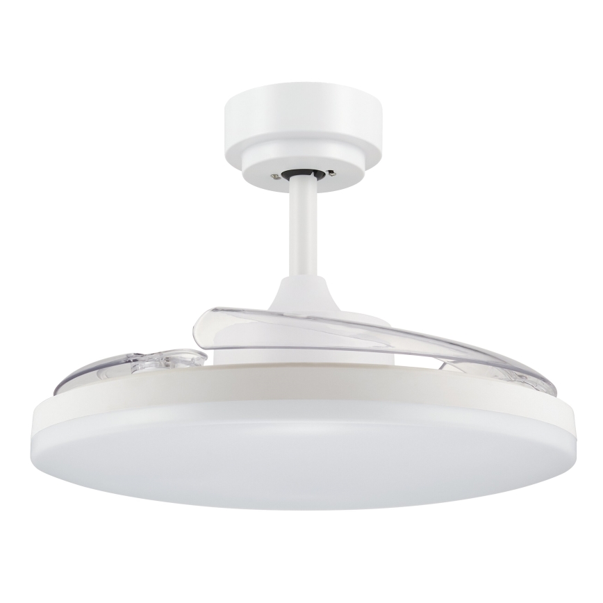 FANAWAY 21612949 - LED Prigušivi plafonski ventilator STROLL LED/30W/230V 2700/3500/5000K pr. 106 cm bela/prozirna + Daljinski upravljač