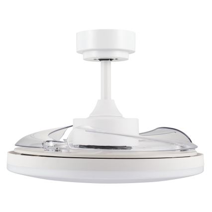 FANAWAY 21612949 - LED Prigušivi plafonski ventilator STROLL LED/30W/230V 2700/3500/5000K pr. 106 cm bela/prozirna + Daljinski upravljač