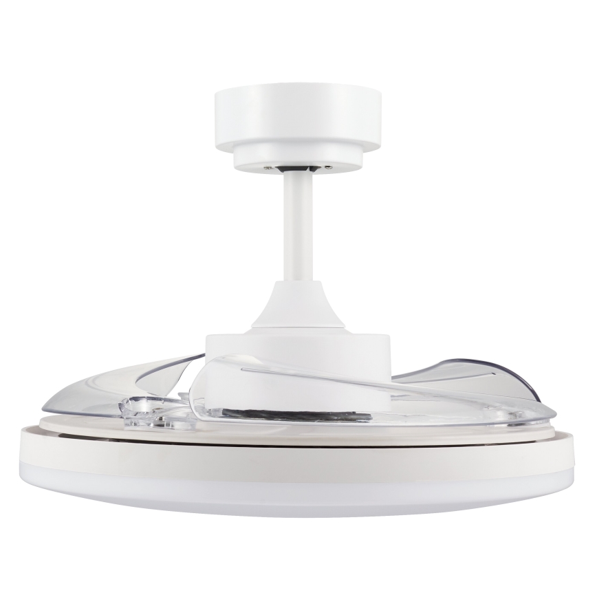 FANAWAY 21612949 - LED Prigušivi plafonski ventilator STROLL LED/30W/230V 2700/3500/5000K pr. 106 cm bela/prozirna + Daljinski upravljač