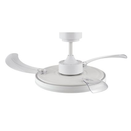FANAWAY 21612949 - LED Prigušivi plafonski ventilator STROLL LED/30W/230V 2700/3500/5000K pr. 106 cm bela/prozirna + Daljinski upravljač