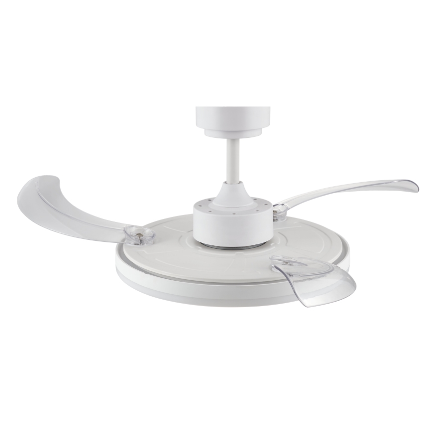 FANAWAY 21612949 - LED Prigušivi plafonski ventilator STROLL LED/30W/230V 2700/3500/5000K pr. 106 cm bela/prozirna + Daljinski upravljač