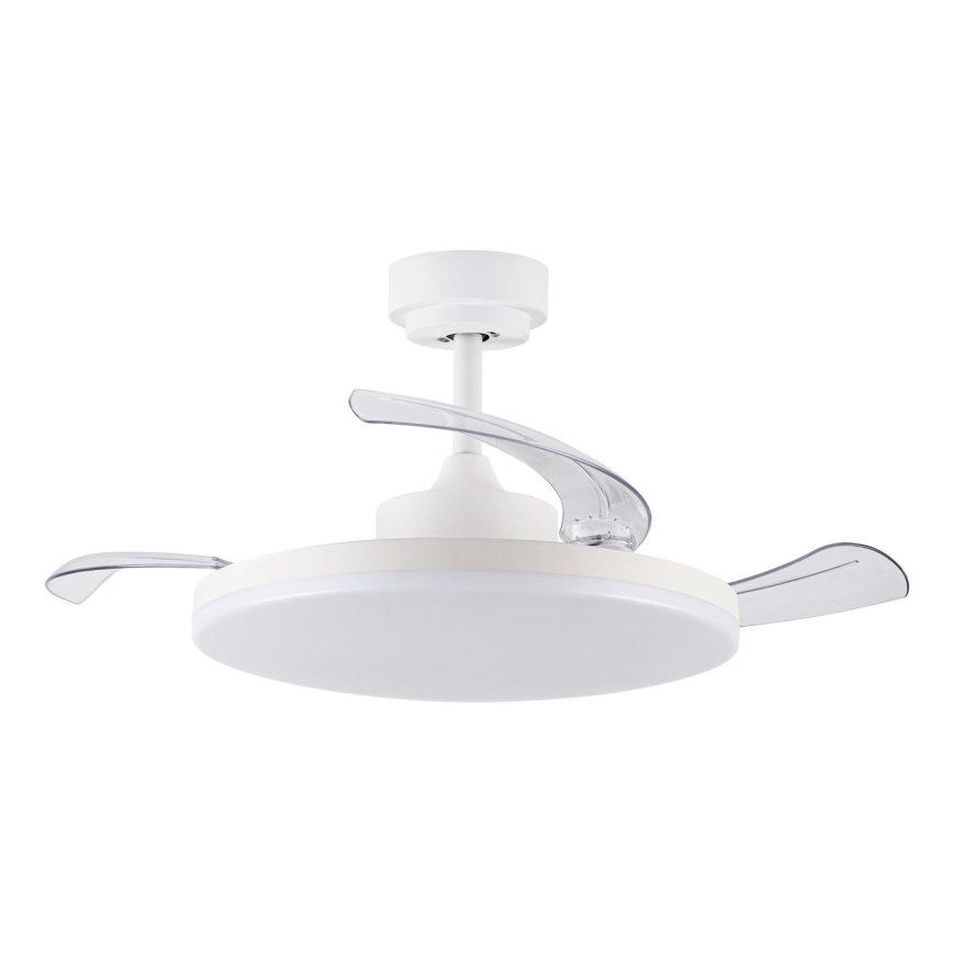FANAWAY 21612949 - LED Prigušivi plafonski ventilator STROLL LED/30W/230V 2700/3500/5000K pr. 106 cm bela/prozirna + Daljinski upravljač