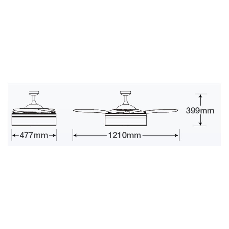 FANAWAY 511030 - LED plafonski ventilator FRASER 3xE27/20W/230V, bela, prečnik 121 cm + daljinski upravljač