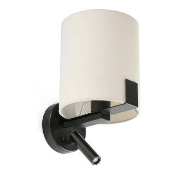 FARO 20053 - LED zidna lampa NILA 1xE27/15W/230V + LED/3W krem/crna