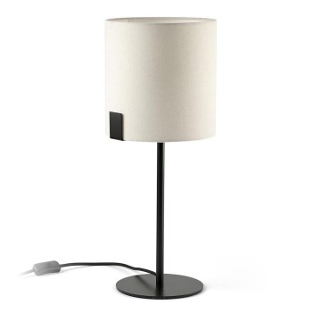 FARO 20054 - Stona lampa NILA 1xE27/15W/230V kremasta/crno