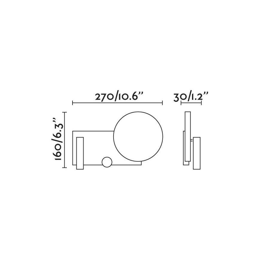 FARO 20065 - LED prigušiva zidna lampica KLEE LED/10W/230V + LED/3W desna