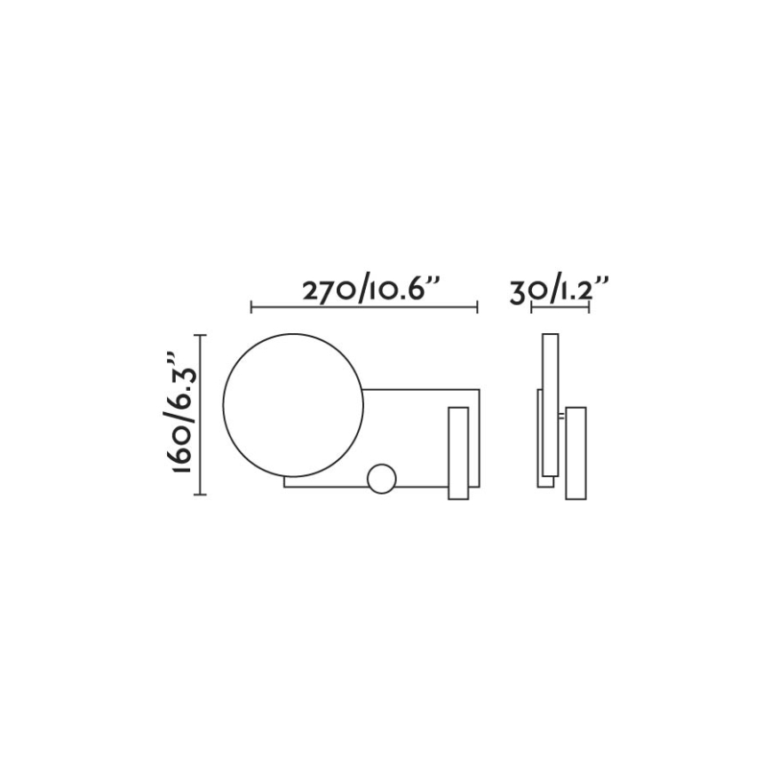 FARO 20066 - LED Prigušiva zidna lampica KLEE LED/10W/230V + LED/3W leva