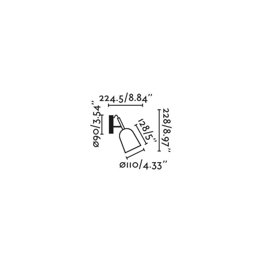FARO 28258 - Zidna lampa STUDIO 1xE14/8W/230V bela/crno