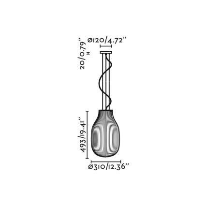 FARO 28300 - Luster na sajli ISABELLE 1xE27/15W/230V pr. 31 cm bela
