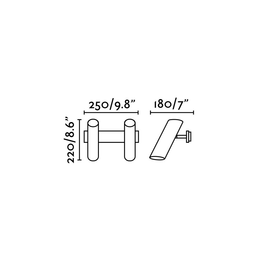 FARO 29876 - Zidno spot svetlo LINK 2x GU10/11W/230V crno