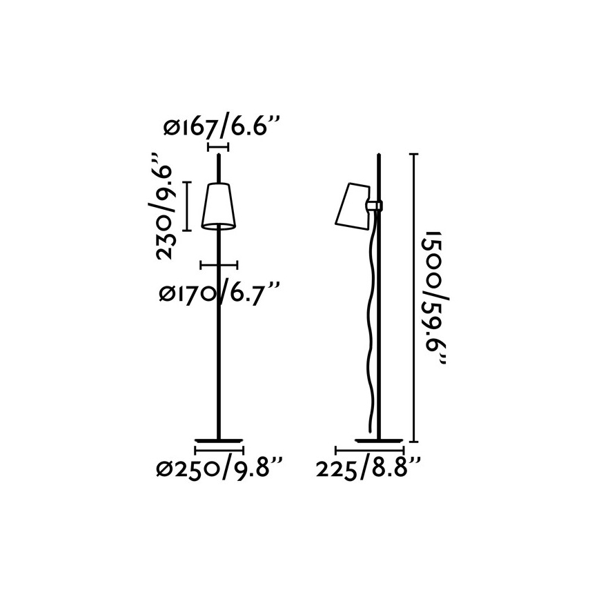 FARO 29998 - Podna lampa LUPE 1xE27/20W/230V sjajni krom