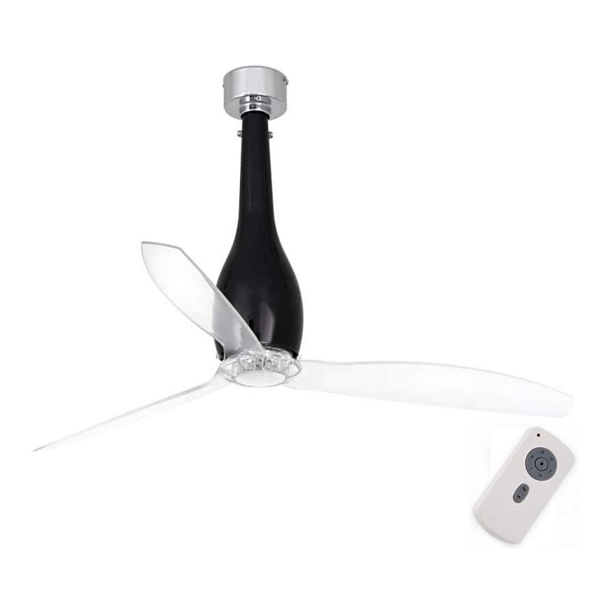 FARO 32002 - Plafonski ventilator ETERFAN crno/prozirna pr. 128 cm + Daljinski upravljač