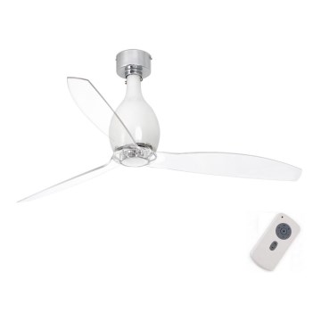 FARO 32020 - Plafonski ventilator MINI ETERFAN, beli/prozirni, prečnik 128 cm + daljinski upravljač