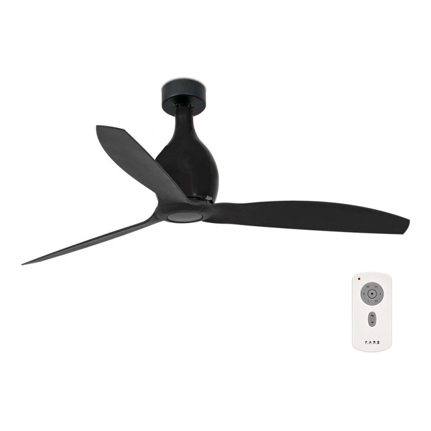 FARO 32030 - Plafonski ventilator MINI ETERFAN crno pr. 128 cm + Daljinski upravljač