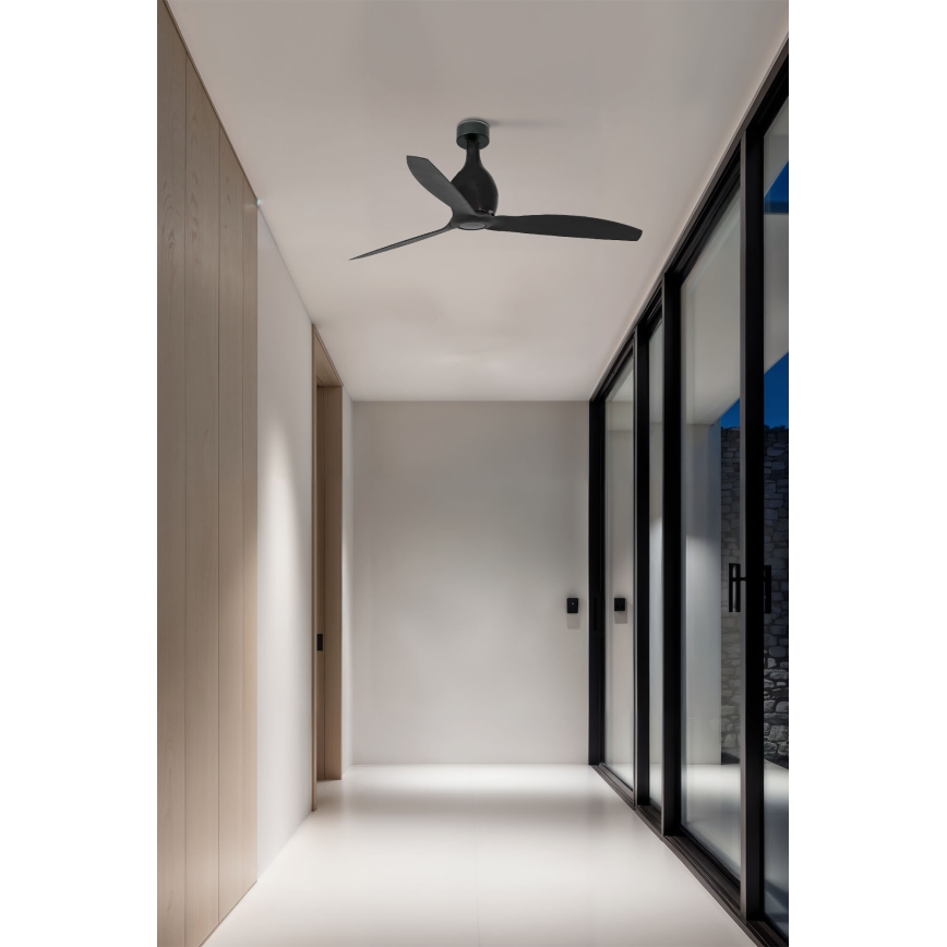FARO 32030 - Plafonski ventilator MINI ETERFAN crno pr. 128 cm + Daljinski upravljač