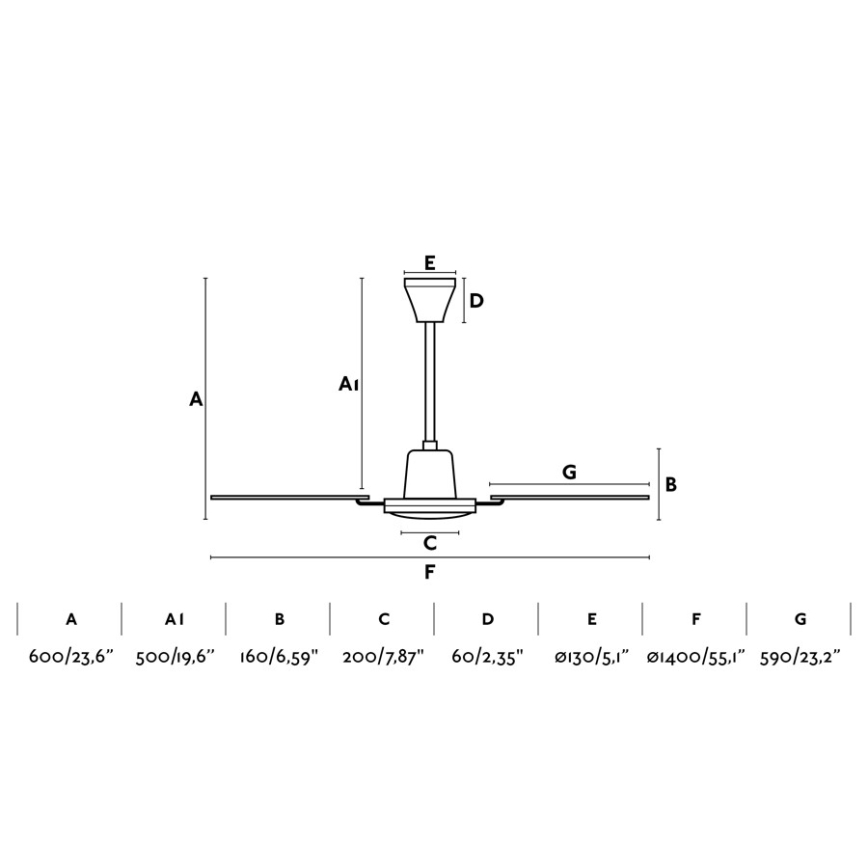 FARO 33111 - Plafonski ventilator MALVINAS Ø 140 cm