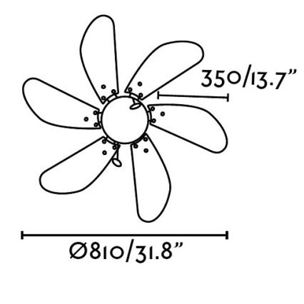 FARO 33179 - Plafonski ventilator PALAO 1xE14/40W/230V