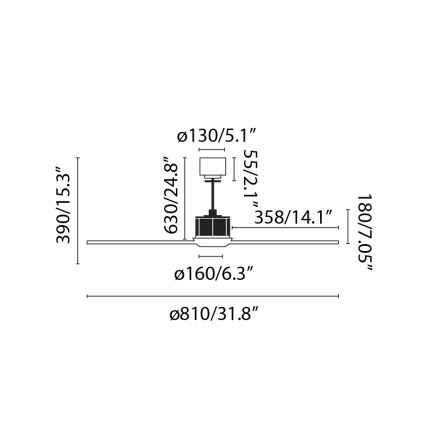 FARO 33425 - Stropni ventilator JUSTFAN