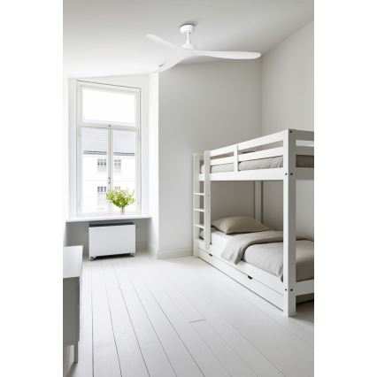 FARO 33446WT - Plafonski ventilator GOTLAND L bela pr. 132 cm Wi-Fi Tuya + Daljinski upravljač