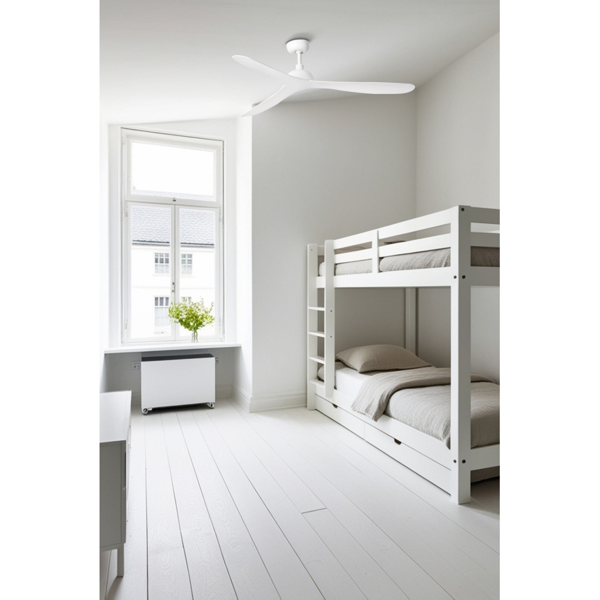 FARO 33446WT - Plafonski ventilator GOTLAND L bela pr. 132 cm Wi-Fi Tuya + Daljinski upravljač