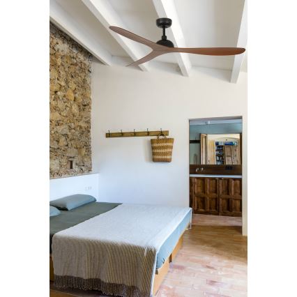 FARO 33447WT - Plafonski ventilator GOTLAND L braon/crno pr. 132 cm Wi-Fi Tuya + Daljinski upravljač