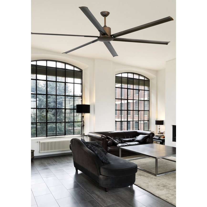 FARO 33462A - Plafonski ventilator ANDROS XL, braon, prečnik 213 cm + daljinski upravljač