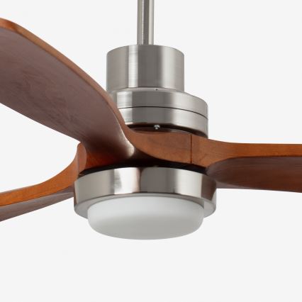 FARO 33463DC - LED stropni ventilator LANTAU LED/12W/230V drvo/mat hrom, prečnik 168 cm + daljinski upravljač