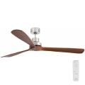 FARO 33464DC - Plafonski ventilator LANTAU XL braon/mat krom pr. 168 cm + Daljinski upravljač