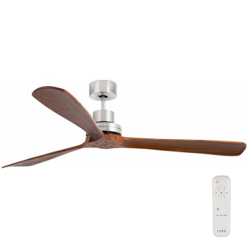 FARO 33464DC - Plafonski ventilator LANTAU XL braon/mat krom pr. 168 cm + Daljinski upravljač