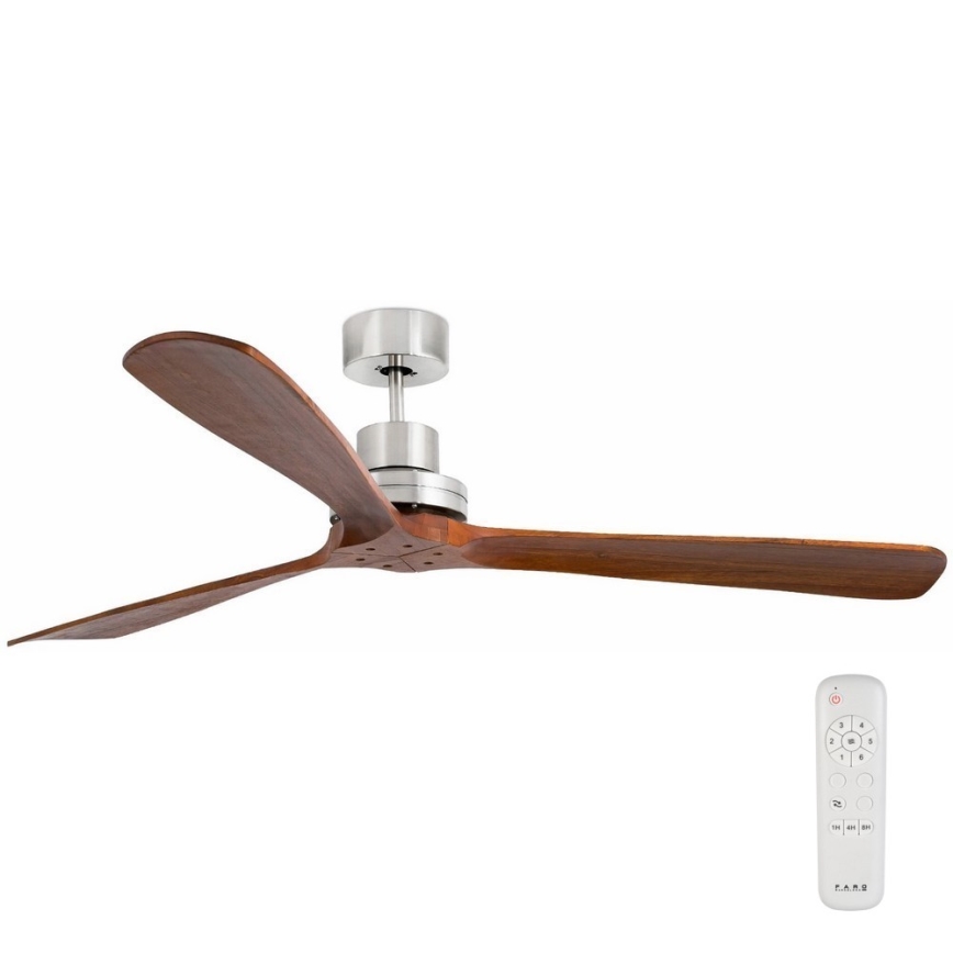FARO 33464DC - Plafonski ventilator LANTAU XL braon/mat krom pr. 168 cm + Daljinski upravljač