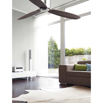 FARO 33472N - Plafonski ventilator NIAS mat krom/braon pr. 132 cm + Daljinski upravljač