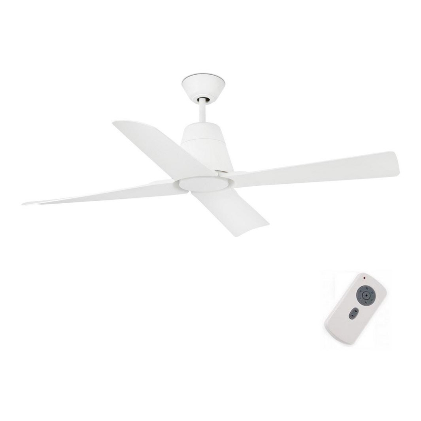 FARO 33480 - Plafonski ventilator TYPHOON IP44 pr. 130 cm bela + Daljinski upravljač