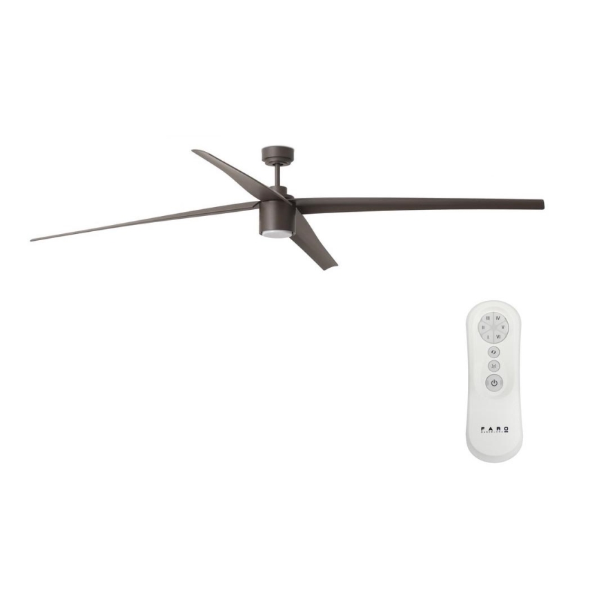 FARO 33495 - LED prigušiva stropni ventilator ATTOS LED/20W/230V braon pr. 213 cm + daljinski upravljač