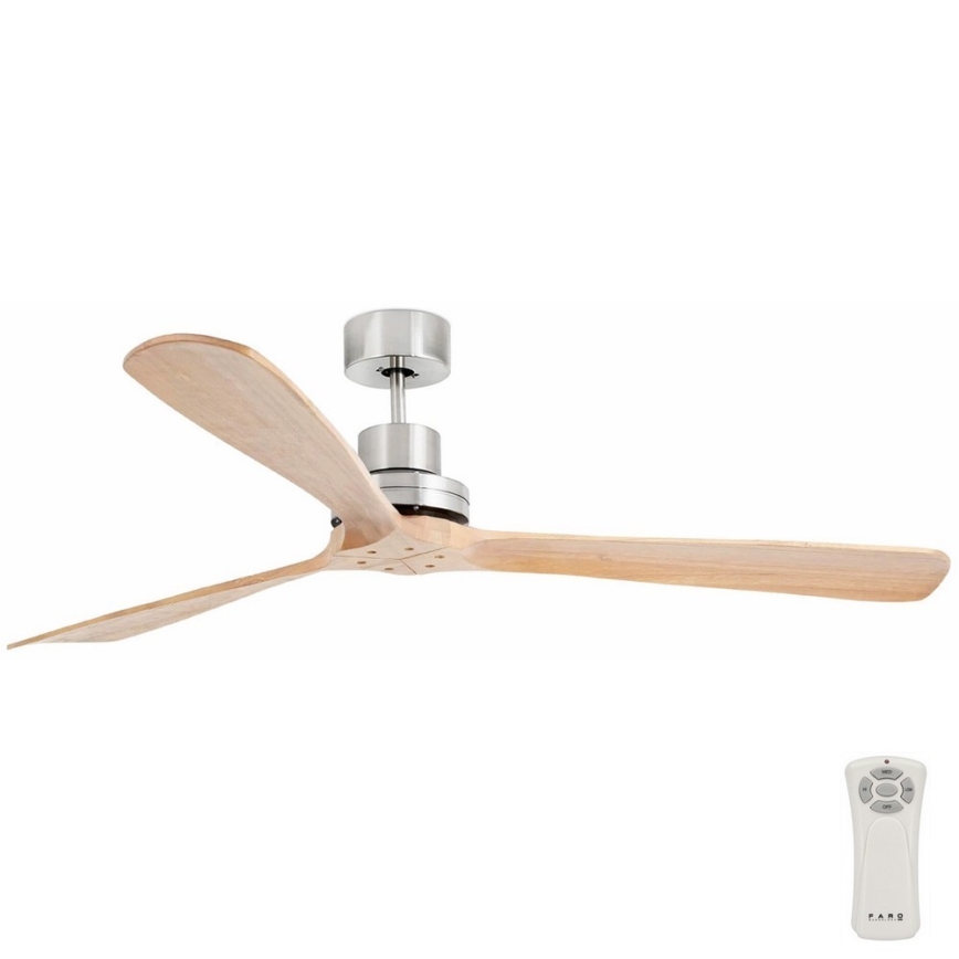 FARO 33504DC - Plafonski ventilator LANTAU XL drvo/mat krom pr. 168 cm + Daljinski upravljač