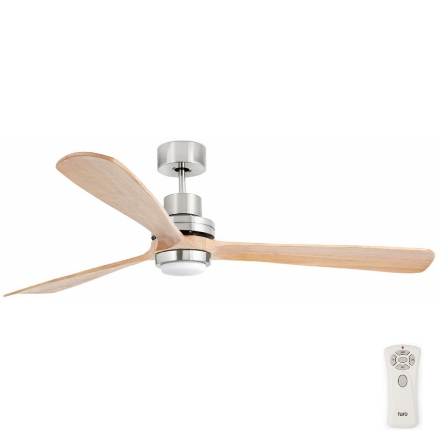 FARO 33505DC - LED Plafonski ventilator LANTAU XL LED/15W/230V drvo/mat krom pr. 168 cm + Daljinski upravljač