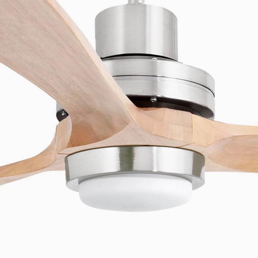 FARO 33505DC - LED Plafonski ventilator LANTAU XL LED/15W/230V drvo/mat krom pr. 168 cm + Daljinski upravljač
