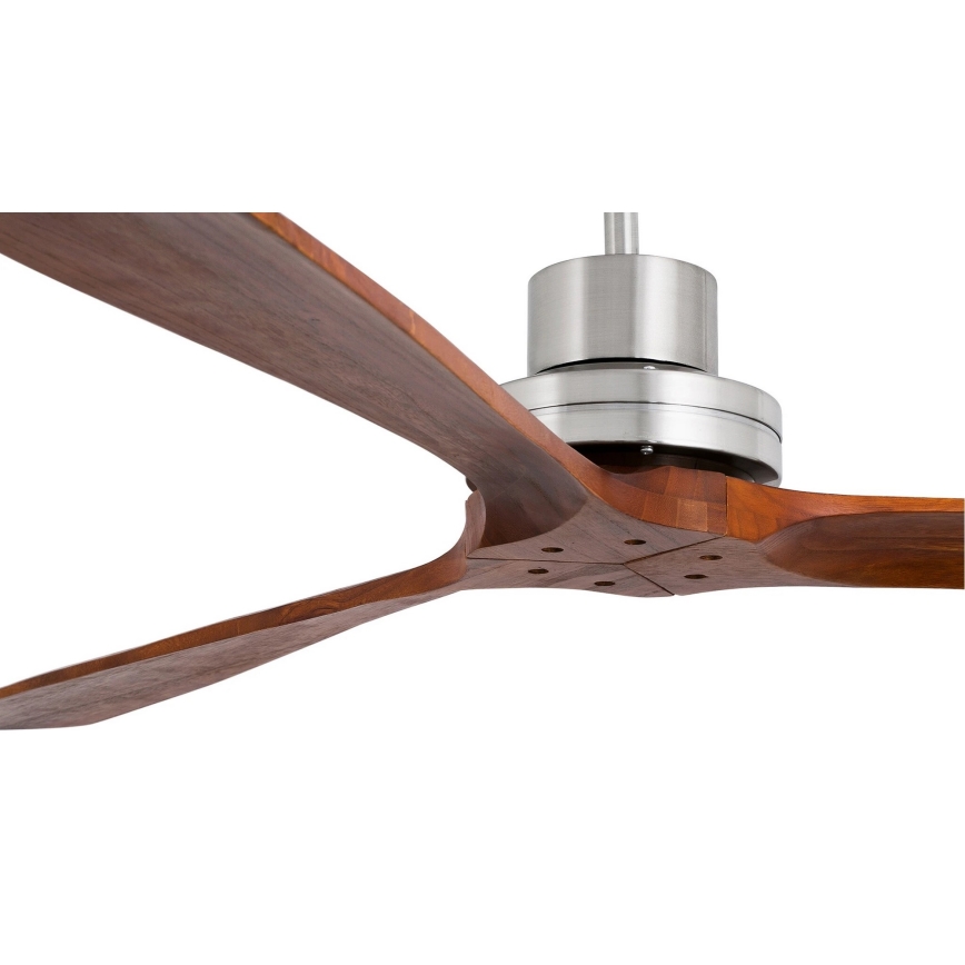 FARO 33508DC - Plafonski ventilator MINI LANTAU mat krom/braon pr. 108 cm + Daljinski upravljač