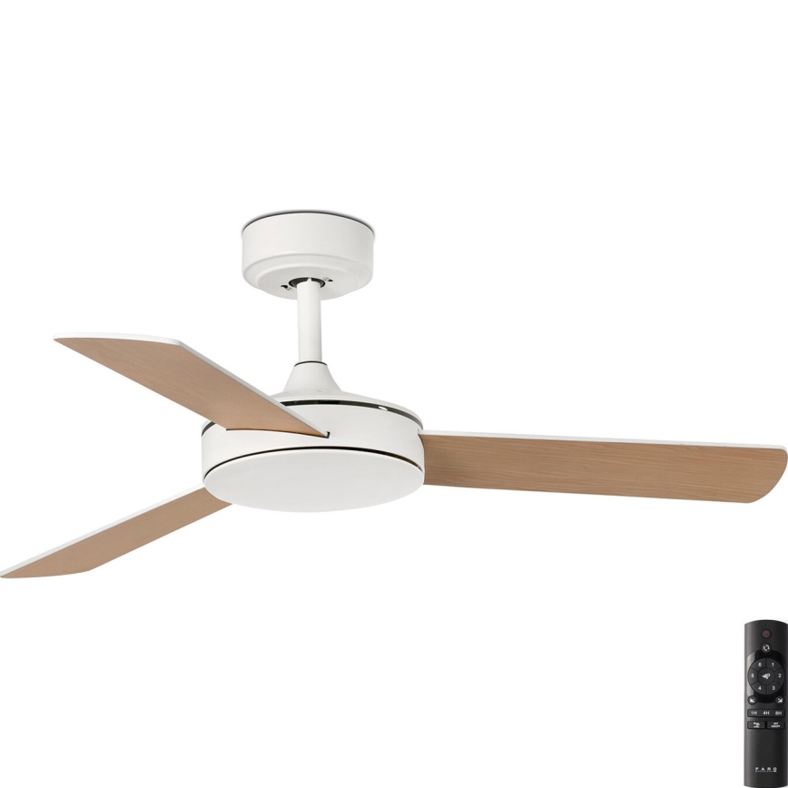 FARO 33603DC - Plafonski ventilator MINI MALLORCA S braon/bela pr. 106 cm + Daljinski upravljač