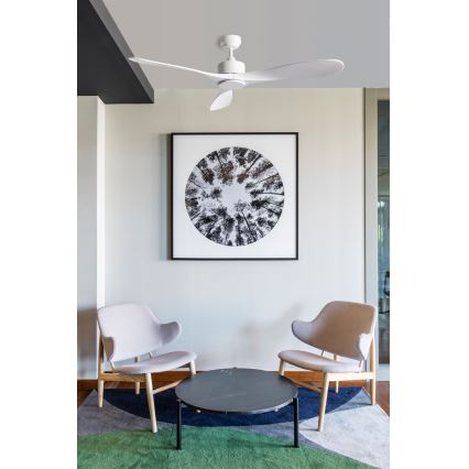 FARO 33750DCWT - Plafonski ventilator LUZON L bela pr. 132 cm Wi-Fi Tuya + Daljinski upravljač