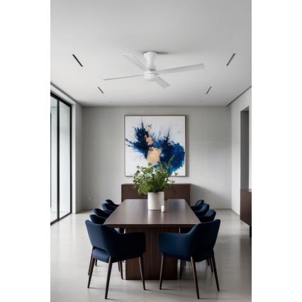 FARO 33756WT - LED Plafonski ventilator FRASER XL LED/16W/230V bela pr. 120 cm Wi-Fi Tuya + Daljinski upravljač