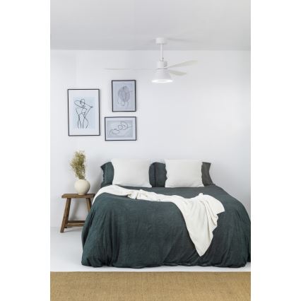 FARO 33760WT-22 - LED Prigušivi plafonski ventilator AMELIA L CONE LED/20W/230V 2700/3500/5000K bela pr. 132 cm Wi-Fi Tuya + Daljinski upravljač